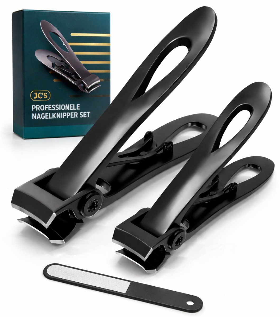 JC's® Nagelknipper set RVS – Nagelknippers - Professionele Manicure & Pedicure set – 2 Nagelknippers + Metalen Nagelvijl
