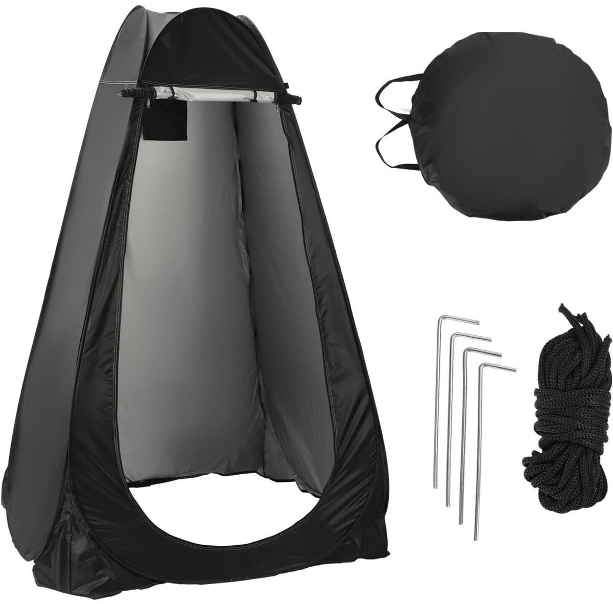 Outdoor Verandertent Toilet Tent - Camping Douche Tent Mobiele Buiten Privacy Toilet Tent - Draagbaar-ZWART.