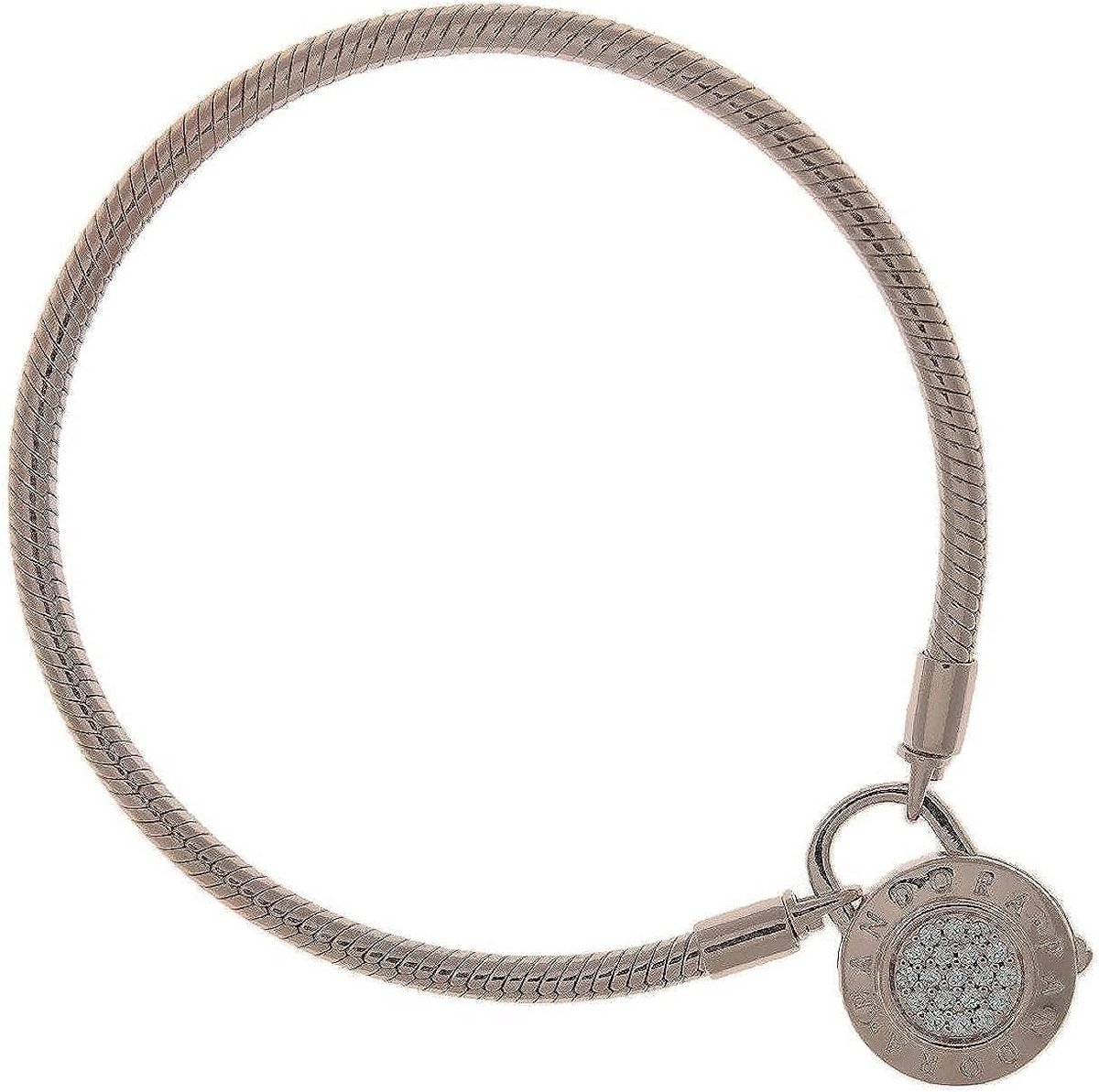 Zilveren Slangenschakelarmband met Pavé Slot - Klassiek Design voor Charms