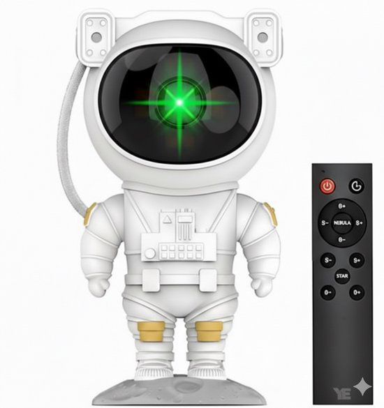 Projecteur d'étoiles YE - Design Astronaute - Réglable à 360 ° - Fonction Minuterie - Siècle des Lumières LED - Télécommande