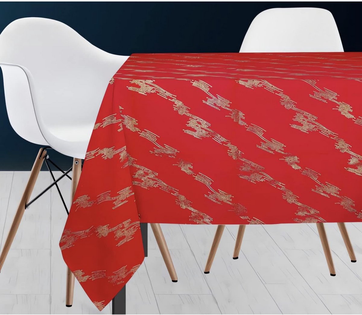 Rood Polyester Tafelkleed Vierkant 180x180 cm Feestelijk Design