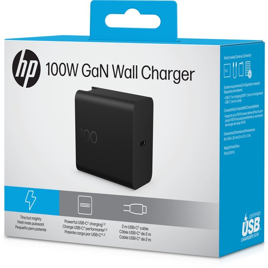HP 100W GaN Usb C Oplader