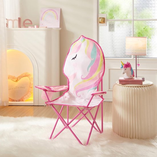 Kinder Campingstoel - Opvouwbare Stoel - Buitenactiviteiten - Inclusief Draagtas - 35x35x66 cm - Eenhoorn — afbeelding 3