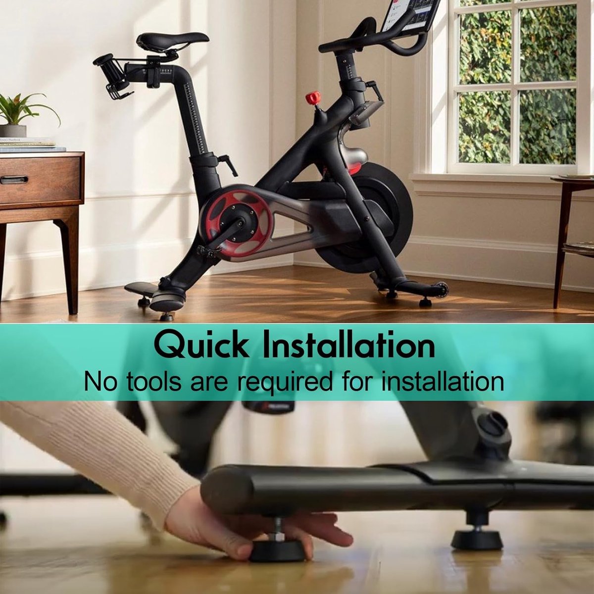 Hometrainer Voetjes - Spinbike Stabilisatoren - Hometrainer Stabiliseren - Trillingsdempend Geluidsisolerend - 3/8 Inch Schroefdraad - Zwart