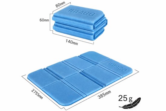 Zitmatje - Wandel zitmatje - Kampeer zitmatje - Opvouwbaar zitmatje - Camping zitmatje - Strand zitmatje - Reis zitmatje - Blauw - Lichtgewicht - Opvouwbaar - Waterdicht - Isolerend van Lifetivity — afbeelding 2