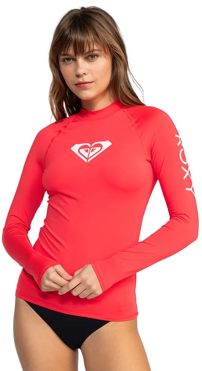 Roxy Erjwr03547 Whole Hearted Rash Guard Met Lange Mouwen Vrouw Hibiscus