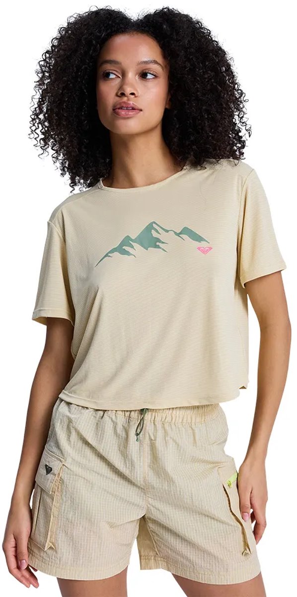 Roxy Boundless Spirit 3 Korte Mouw Top XS Vrouw Pebble