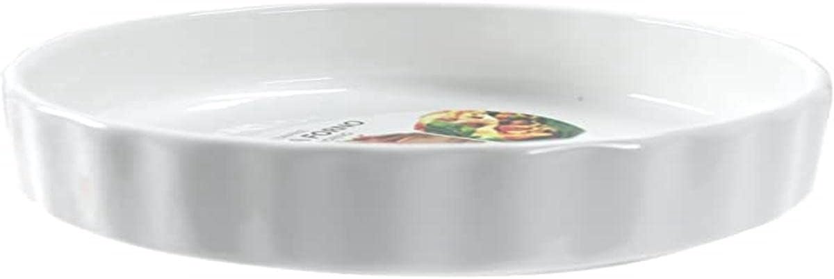 Taartvorm - Bakvorm Rond - Zelf Bakken - Keramiek Materiaal - 15 x 3.5 cm - Wit