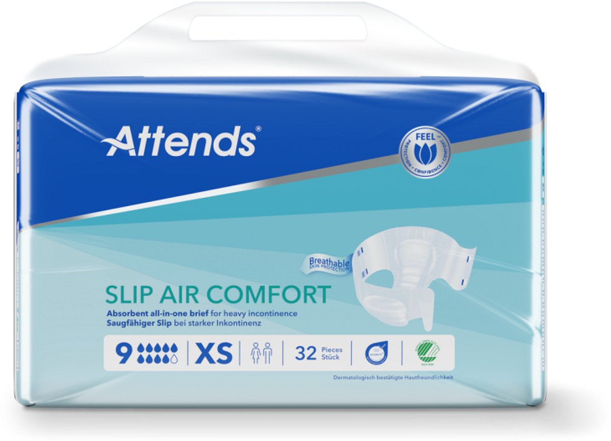 Attends Slip Air Comfort 9 XS - 4 paquets de 32 protections
