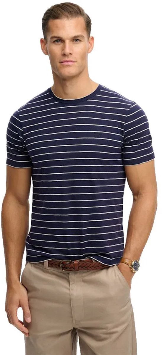 Superdry T-shirt Classic Essential Stripe Tee M1012346a 2iu Mariner Stripe Mannen Marineblauw
