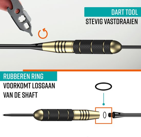 NAPI Darts - 6 Dartpijlen (64-delig) - 23, 24, 25, 26 Gram Dartspijlen - 2 Sets Premium Brass Pijlen - Steeltip - Inclusief Dart Flights & Case van NAPI — afbeelding 4