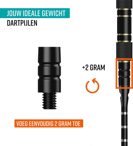 NAPI Darts - 6 Dartpijlen (64-delig) - 23, 24, 25, 26 Gram Dartspijlen - 2 Sets Premium Brass Pijlen - Steeltip - Inclusief Dart Flights & Case van NAPI — afbeelding 5