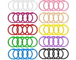 50 boekringen, 30 mm metalen boekbindringen, losbladige verbindingsstukken, kleurrijke ringbanden, sleutelhangers, kleurrijke indexkaartenringen voor scrapbooks, albums, memoborden, fotoalbums en knutselspullen voor op kantoor.