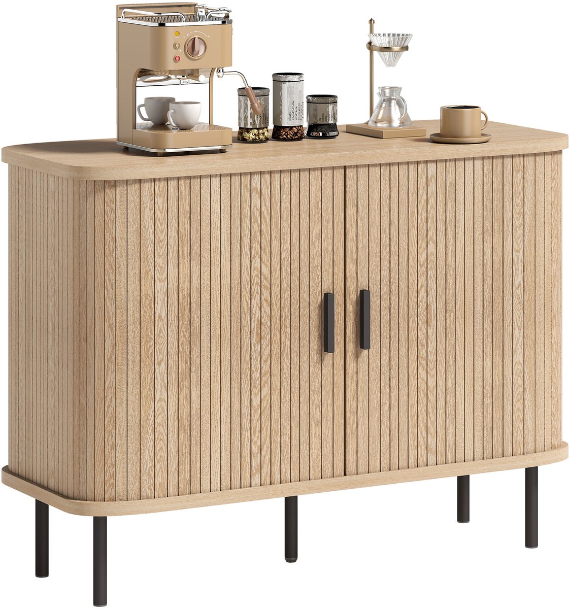 HOMCOM Dressoir - MDF, spaanplaat - 100 x 40 x 75 cm - Eikenhout