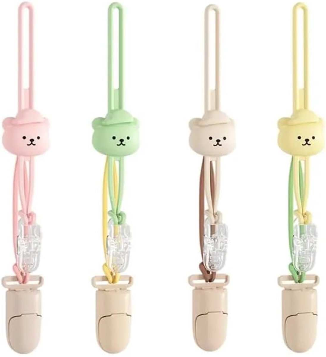 Hoed Clips - Reis Accessoires - Tas Bevestiging - Siliconen Materiaal - 4 Stuks - Zwart Wit Roze