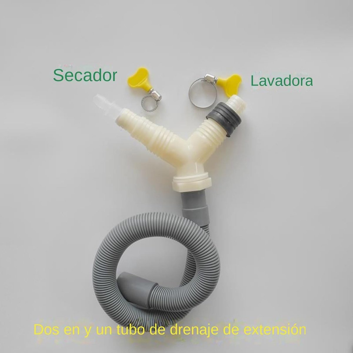 Wasmachine Afvoer - Droger Slang - Water Afvoeren - Met T-Adapter - 03 Meter Lengte - Grijs