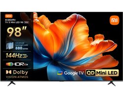 Xiaomi TV S - Mini LED TV - 98 inch - 4K Resolutie - 144Hz Verversingssnelheid - Dolby Vision HDR - Dolby Atmos Geluid - Google TV Smart Platform - Android TV - HDMI 2.1 - Bluetooth