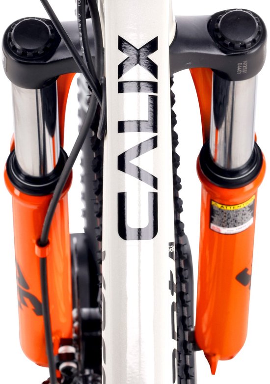 VERDANT CALIX Mountainbike 26", MTB-fiets voor dames en heren, fiets 6 inch - vering, schijfremmen, 7 versnellingen - Wit-Blauw-Oranje van Verdant — afbeelding 5
