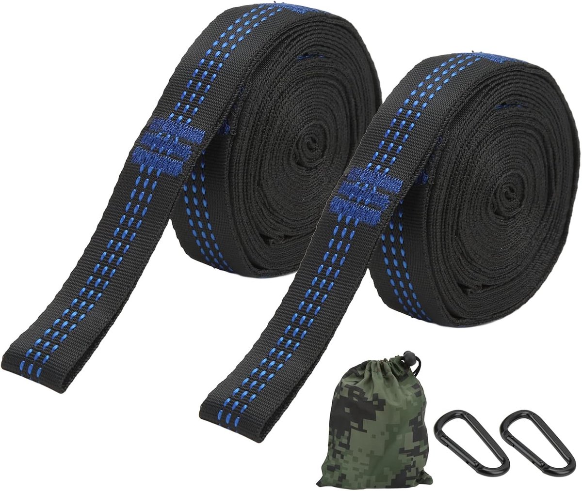 Hangmatriemen Set - Hangtouwen Boomriemen - Outdoor Kamperen - Sterk Draagvermogen - 2 Meter Lengte - Geel