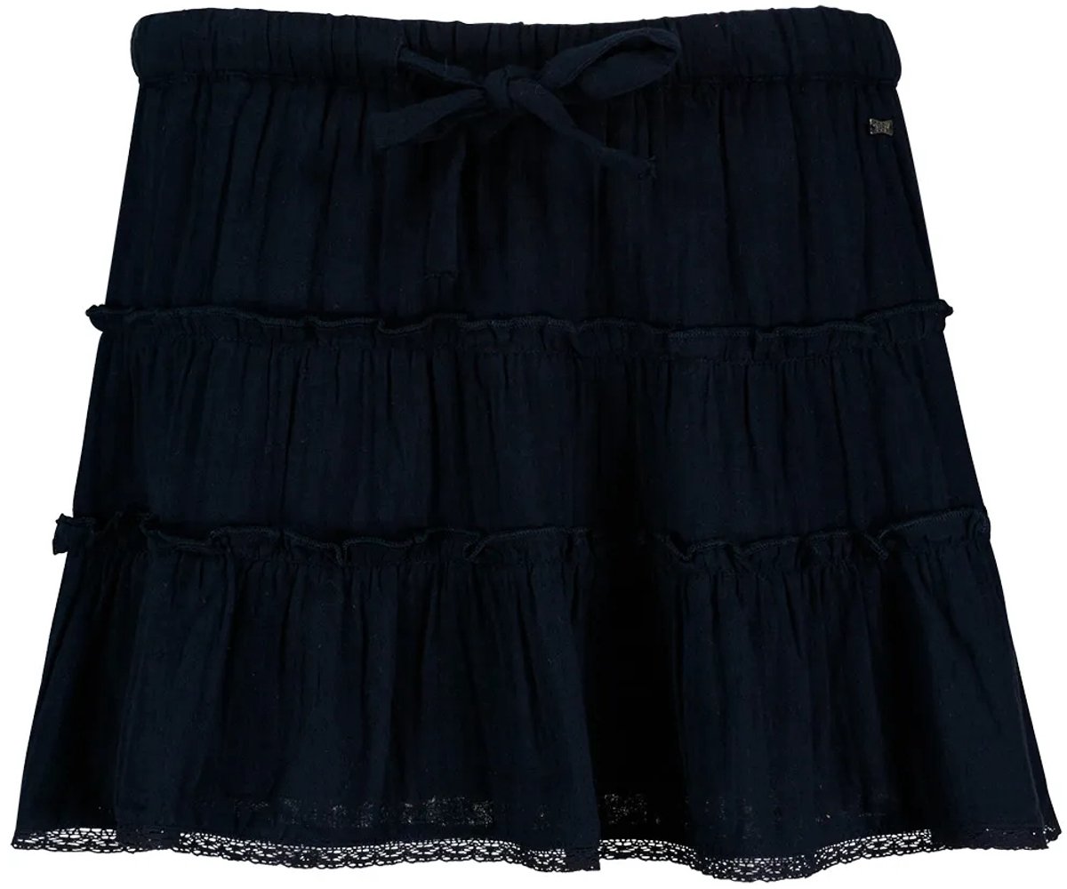 Superdry Cheesecloth Tiered Minirok XL Vrouw Marineblauw