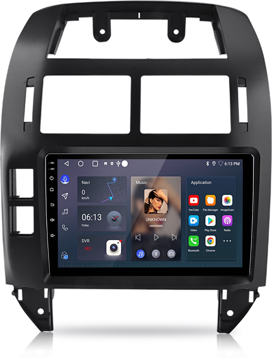 Junsun Autoradio - Geschikt voor VW Polo 9N 2001-2009 - Android 15 - Draadloos Carplay & Andriod Auto - 9 Inch HD TouchScreen - Bluetooth - GPS-navigatiesysteem & Stuurwielbediening & Wifi & RDS & USB & DSP & Parkeerhulp,2GB+32GB, Quad-core processor