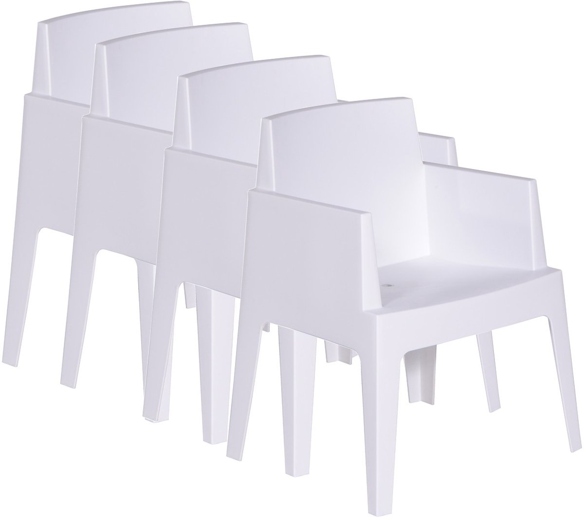 Garden Impressions Box tuinstoel the original wit - 4 stuks