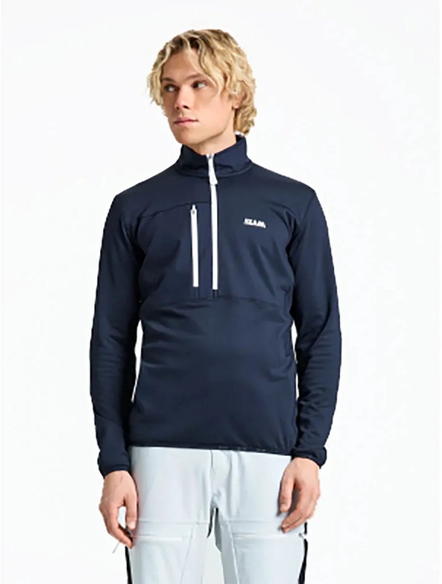 Slam Altura Lgt Grid Fleece Met Halve Rits Man Blauw