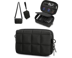 Compacte Cameratas - Fototas geschikt voor Canon PowerShot/Sony DSCW800/DSCW830/GoPro - Schokbestendig - Lichte En Waterdichte Kleine Cameratas - Sling - Reistas - Inclusief Camera Riem & Polsband - Voor Digitale Camera & Compactcamera - Zwart