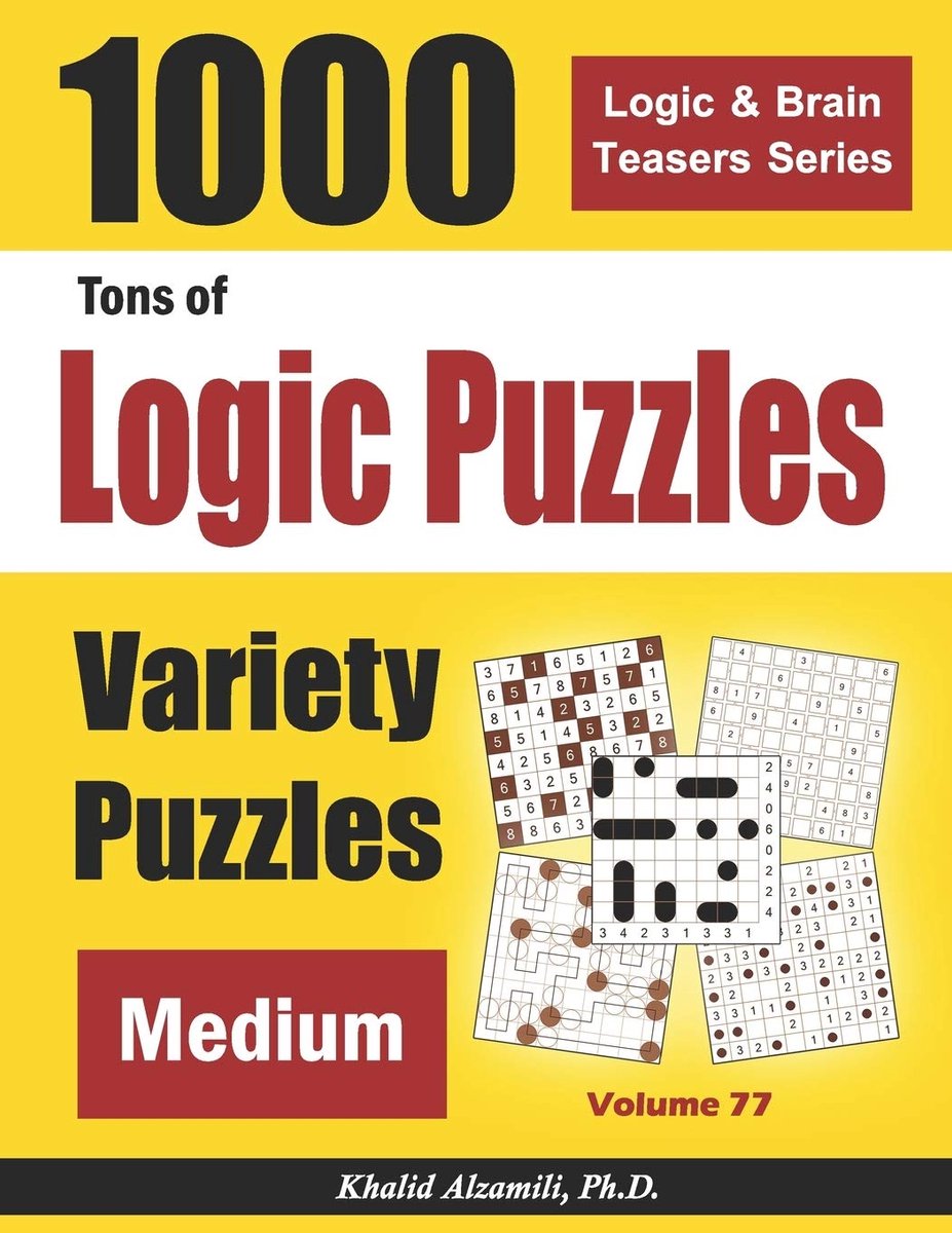 Logische Puzzels Boek - Hersenkrakers Variatie - Mentale Training - 1000 Puzzels Inclusief - 27 x 21 cm