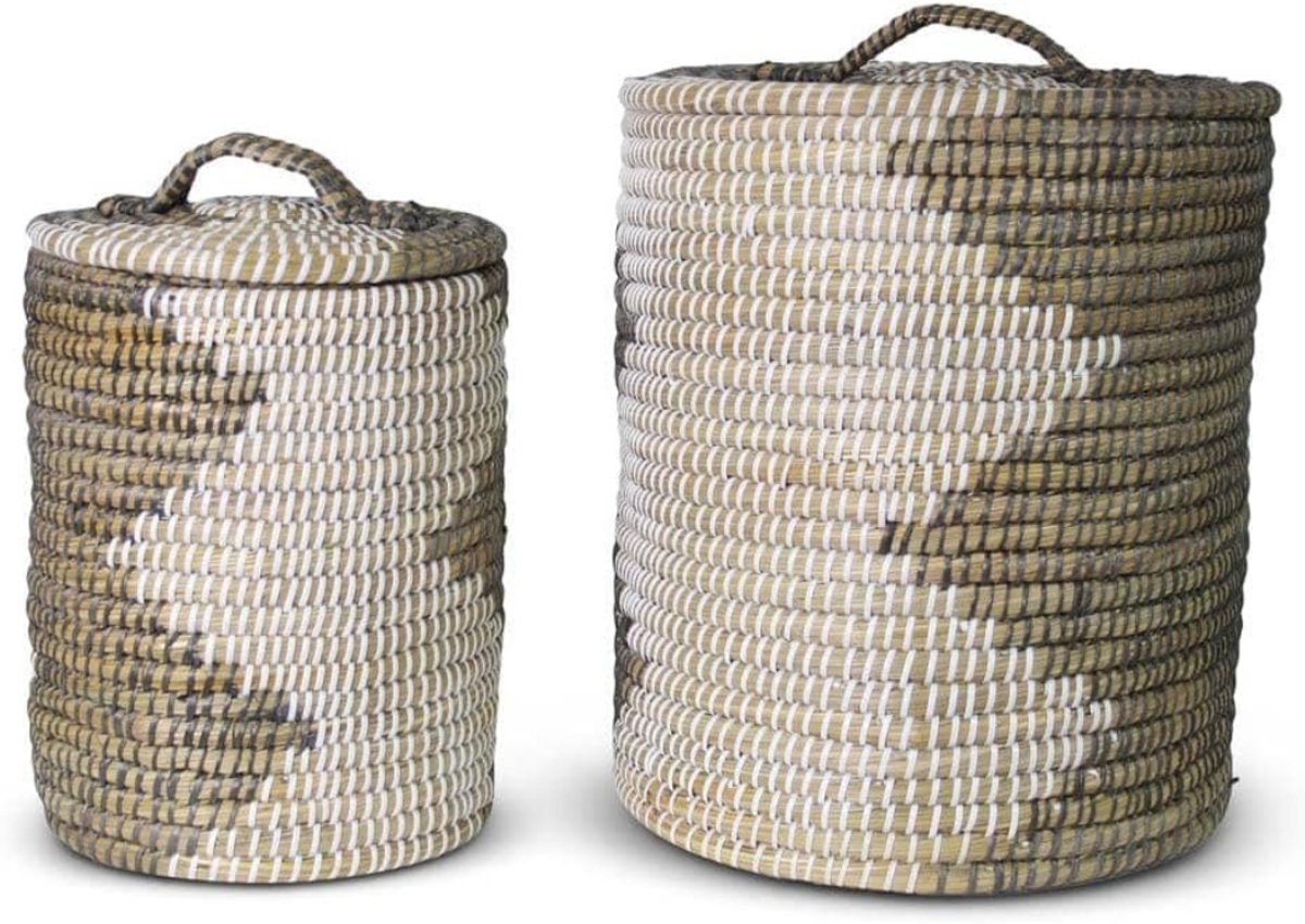 CLVP® Rieten Wasmand met Deksel - 40x40x48 cm
