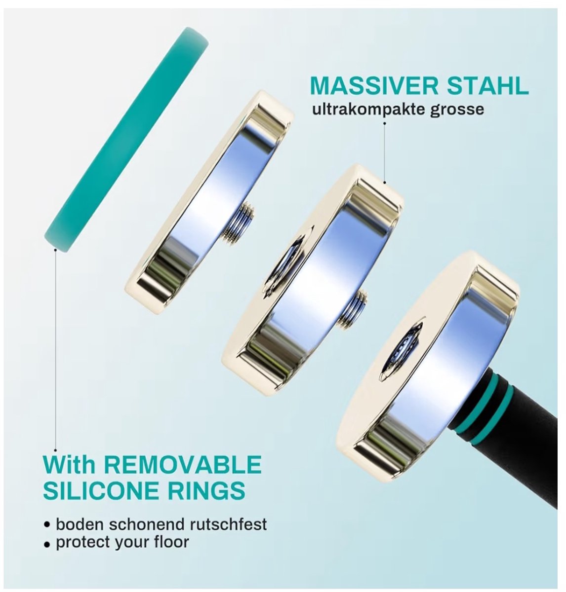 Compacte verstelbare halter set van 2 - Ruimtebesparend ontwerp met comfortgreep voor krachttraining – foto 3