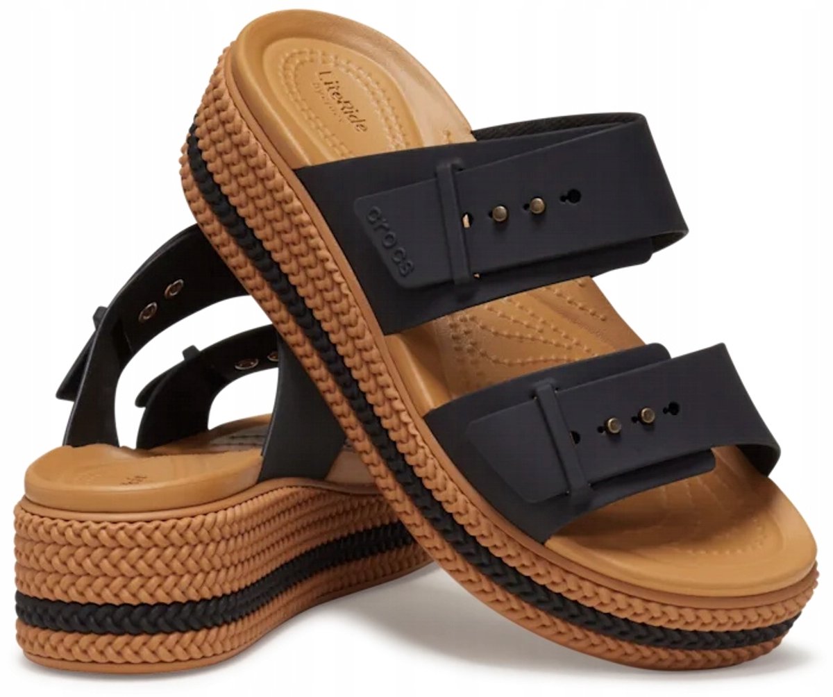 Crocs Brooklyn Serie Dames Klittenband Platform Sandalen Matlite™ en LiteRide™ Technologie