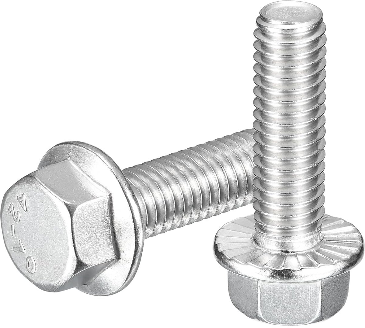 Zeskantflensschroeven - Bouten met flens - Machinebouw - Roestvrij staal 304 - 3/8-16 x 1-1/4" - Zilver
