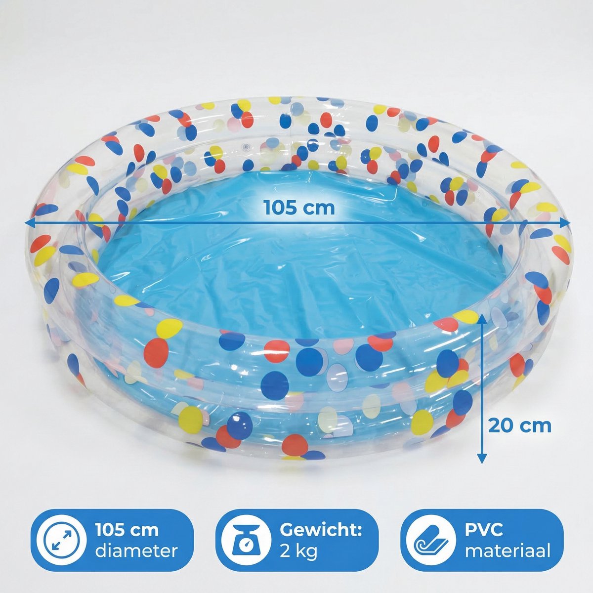 Lomera Kinderzwembad Opblaasbaar - Babyzwembad - Peuterbad - Zwembadje voor Kinderen - Pierenbadje - Opblaasbad voor Tuin en Buiten - Babybadje - Zwembad - Peuterzwembad - Zomer - Buitenspeelgoed - Waterspeelgoed - Balkon - Vakantie — afbeelding 7
