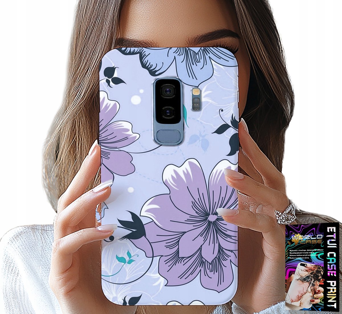 HOESJE VOOR SAMSUNG GALAXY S9 PLUS - BLOEMEN, MODIEUZE PATRONEN, ACHTERKANT