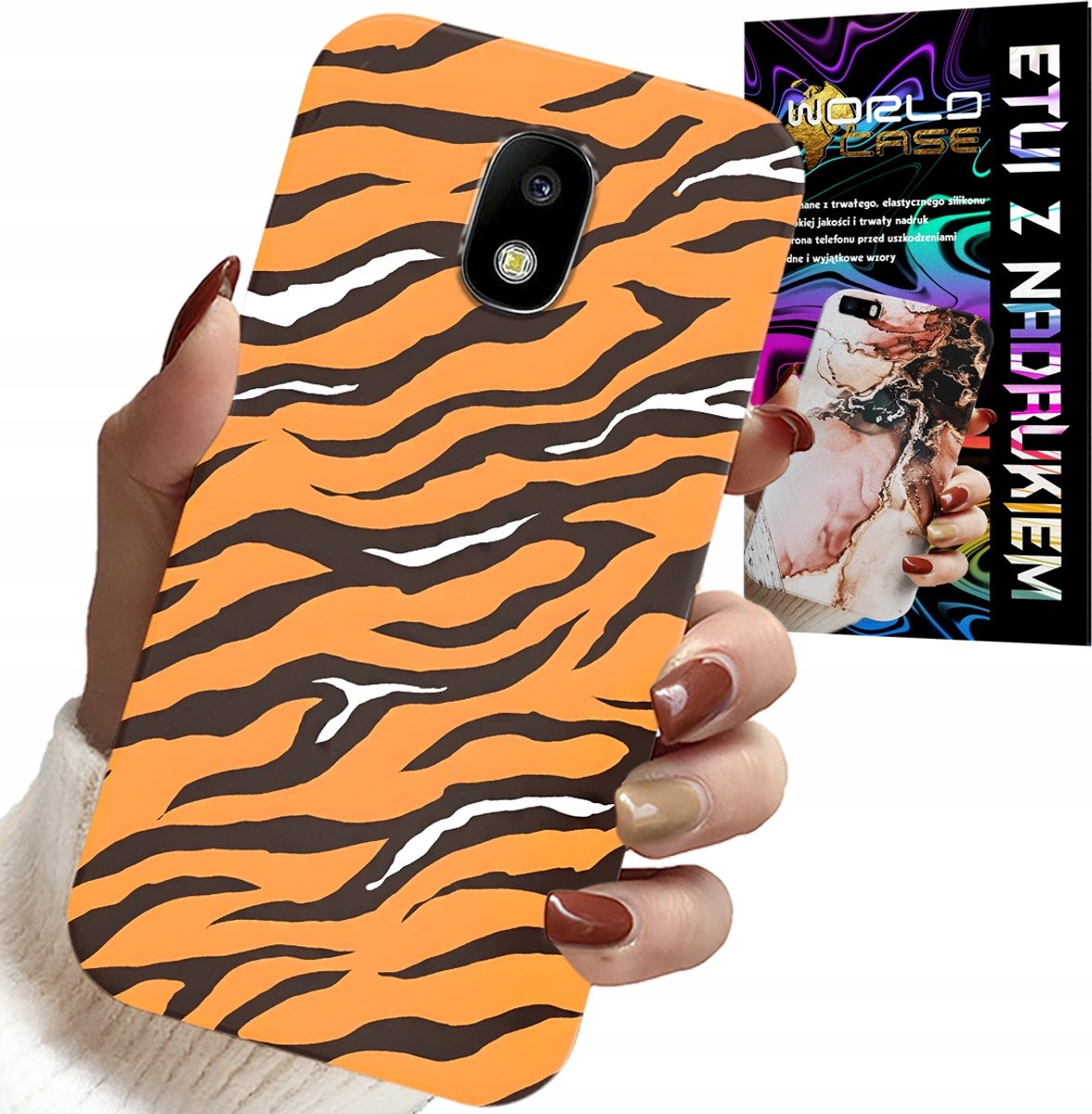HOESJE VOOR SAMSUNG GALAXY J5 2017 - ACHTERKANT MET TIJGERSTREEPJES + GLAS
