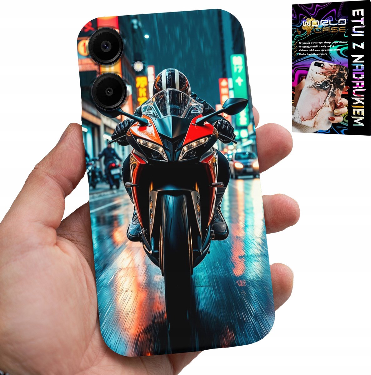 HOESJE VOOR SAMSUNG GALAXY A06 5G - MOTORFIETS, MOTORFIETS, FIETSPATRONEN + GLAS