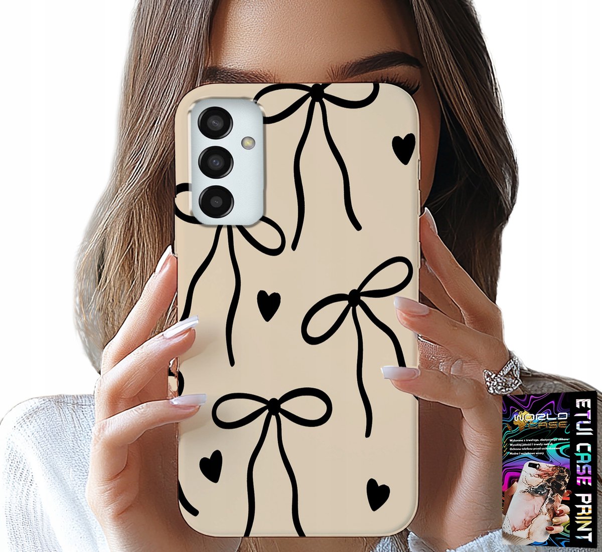 HOESJE VOOR SAMSUNG GALAXY M23 - BEIGE KOMMEN MET STIJLVOLLE PATRONEN