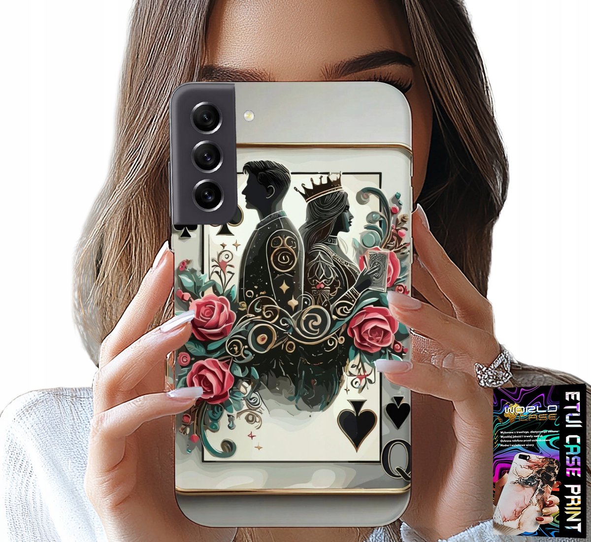 HOESJE VOOR SAMSUNG GALAXY S22 PLUS - KING QUEEN POKERKAARTEN + GLAS