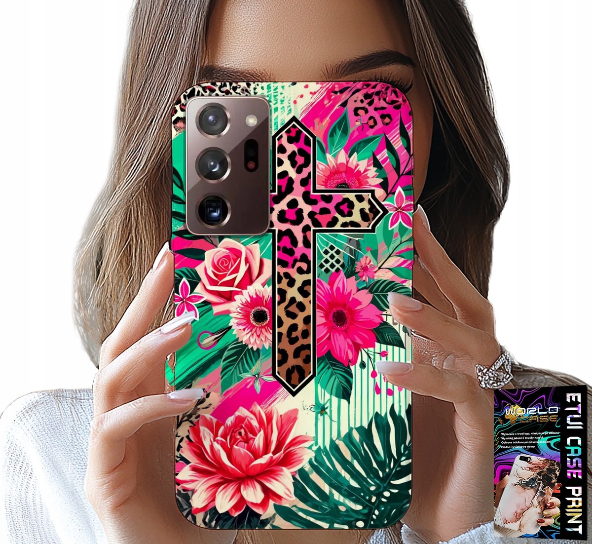 HOESJE VOOR SAMSUNG NOTE 20 ULTRA - KRUIS, ROOS, CHRISTELIJKHEID, JEZUS ACHTERKANT