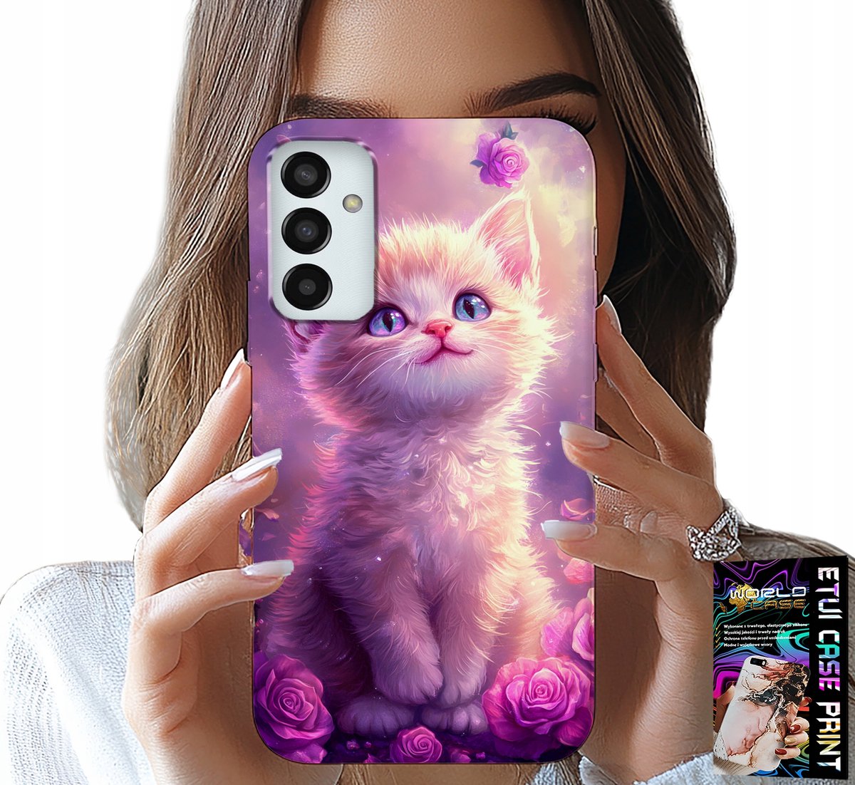 HOESJE VOOR SAMSUNG GALAXY M23 - SCHATTIG KATJE, KAT, DIERENPATROON