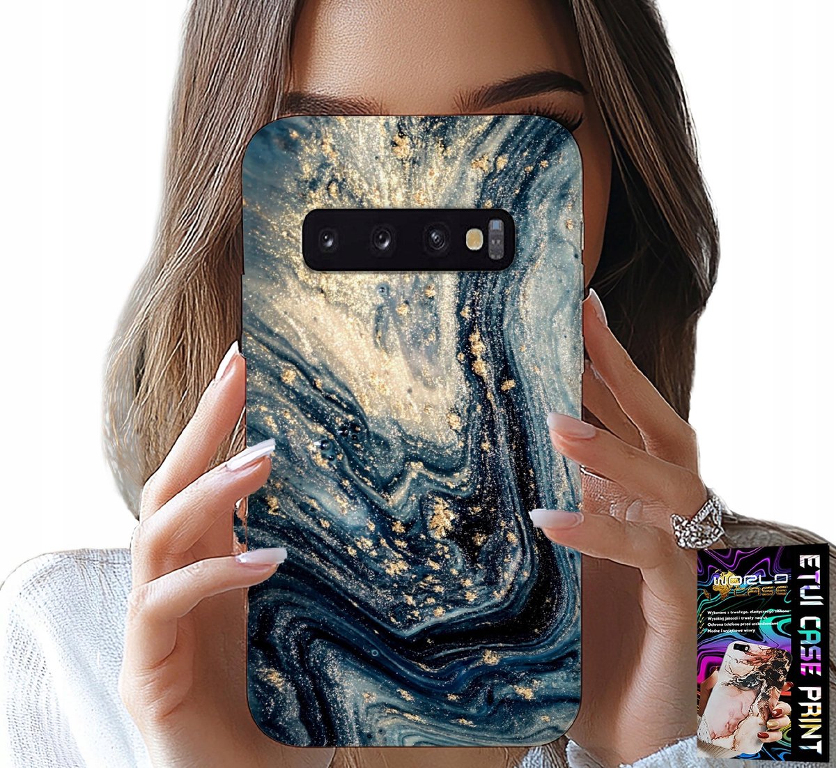 HOESJE VOOR SAMSUNG GALAXY S10 PLUS - ELEGANT STEENPATROON