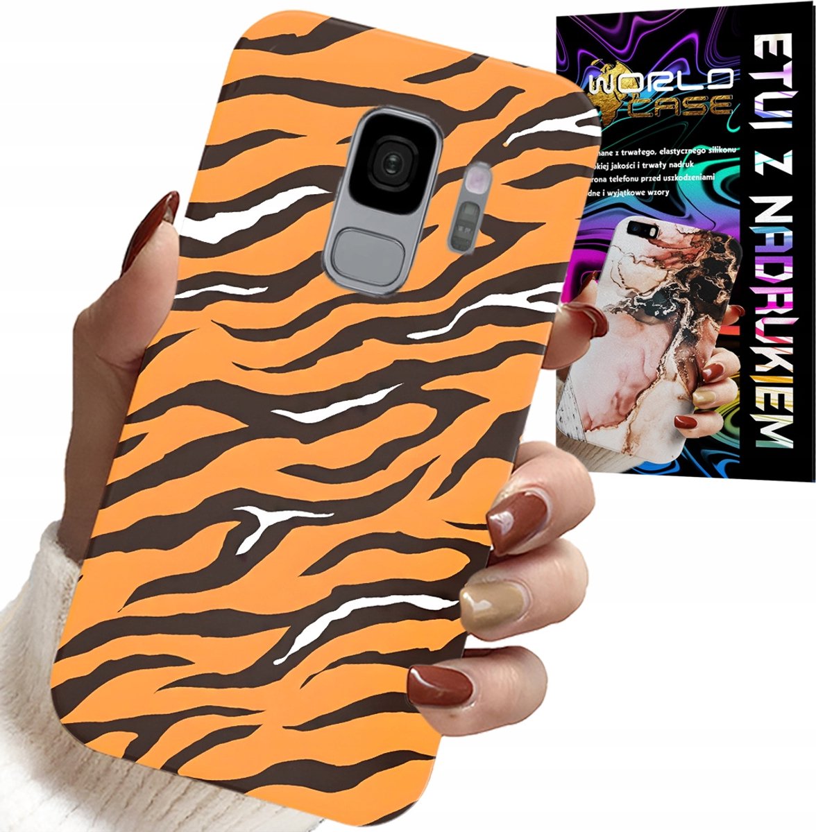 HOESJE VOOR SAMSUNG GALAXY S9 - ACHTERKANT MET TIJGERSTRIPES + FILM