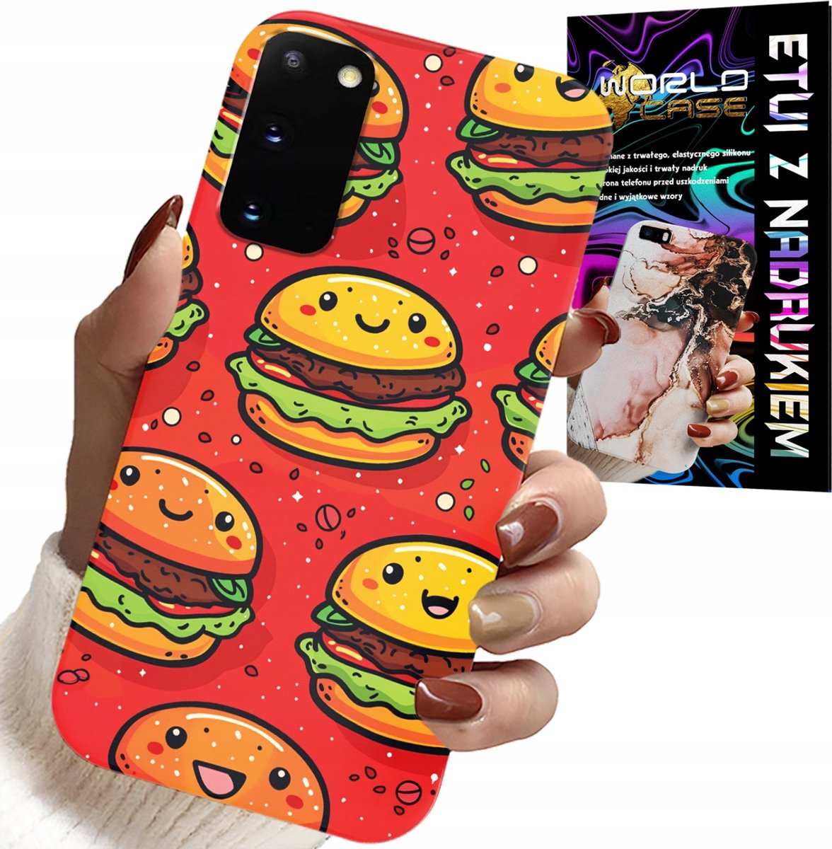 HOESJE VOOR SAMSUNG GALAXY S20 - LEUKE HOES MET LACHENDE BURGERS