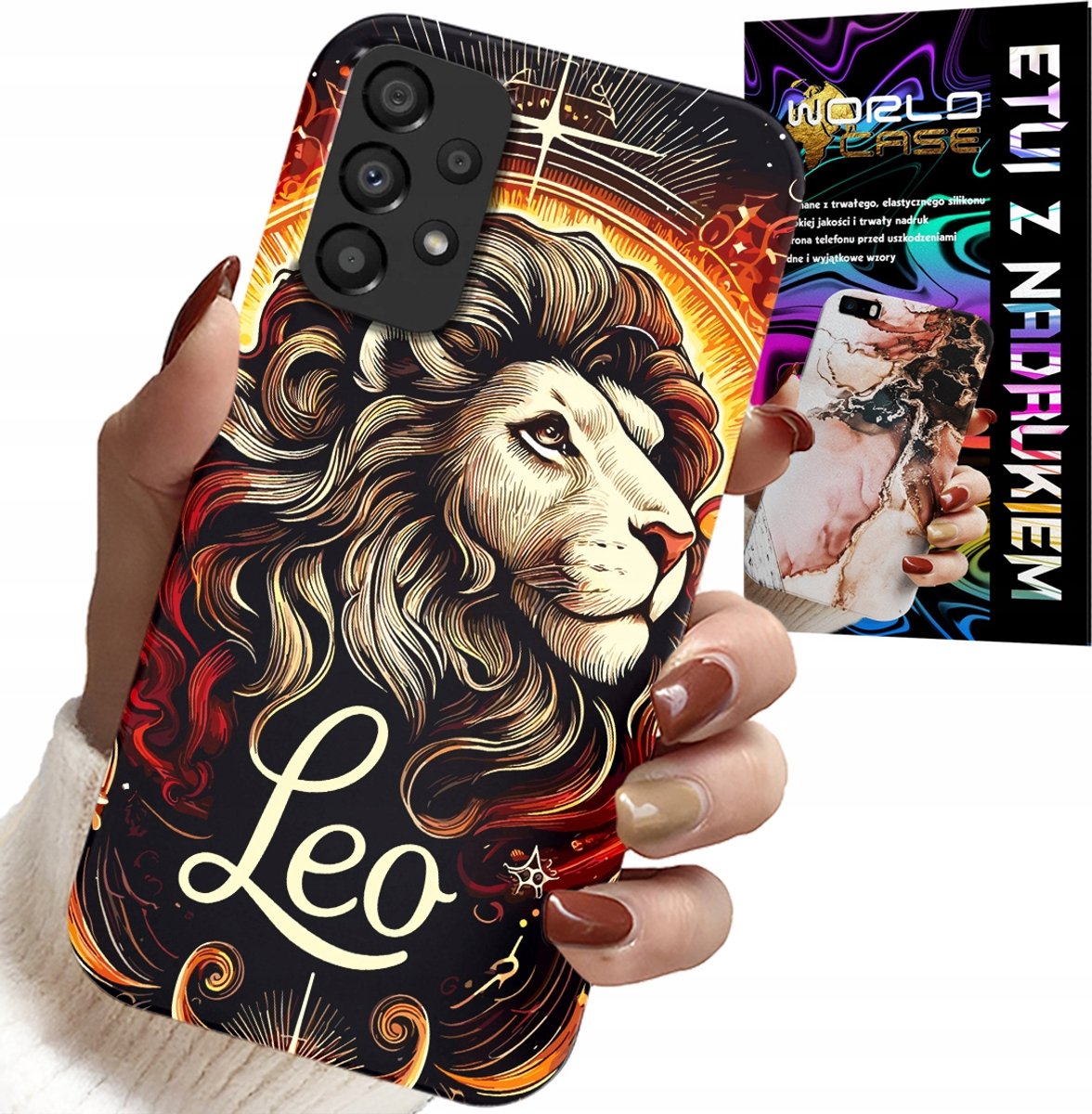 HOESJE VOOR SAMSUNG A52 / A52S - LEEUW, STERRENBEELD ASTRONOMIE, HOESJE + GLAS