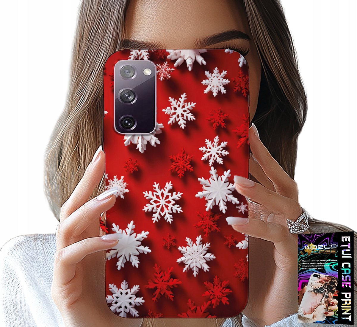 HOESJE VOOR SAMSUNG GALAXY S20 FE - SNEEUWVLOKKEN, SNEEUW, STERREN, KERST