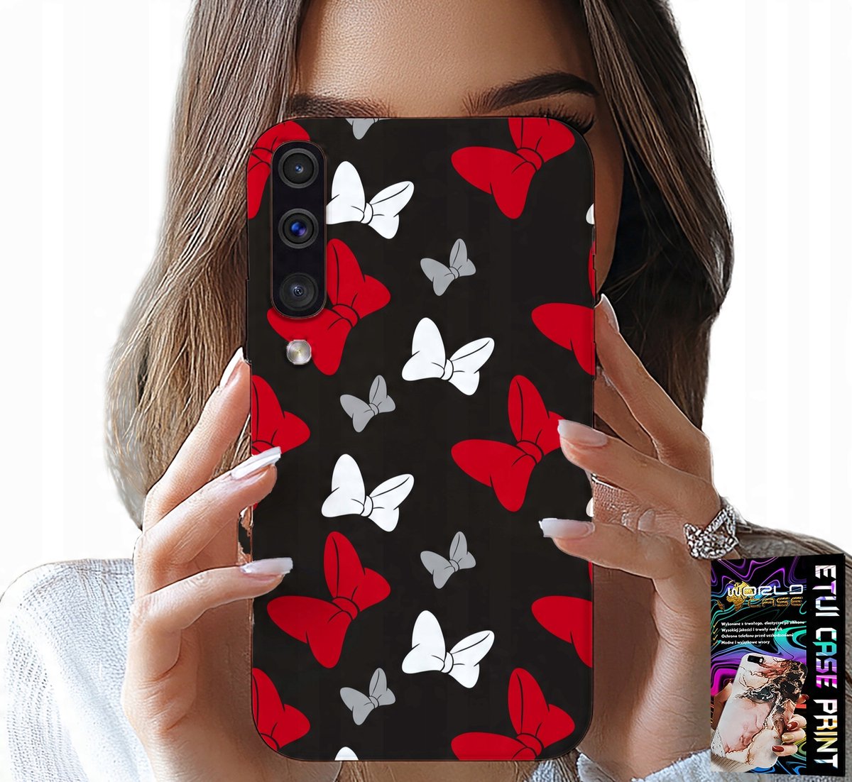 HOESJE VOOR SAMSUNG A50 / A30S - ROOD-WIT KOMMEN, MUIS, PATRONEN