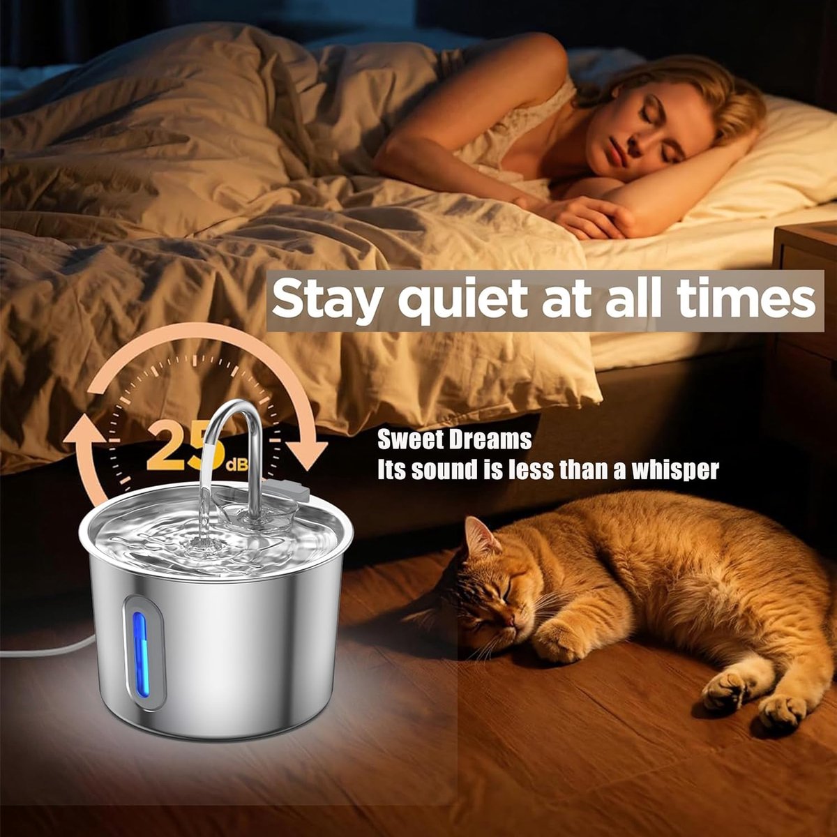 Katten RVS Drinkfontein 2.2L LED thumbnail 4