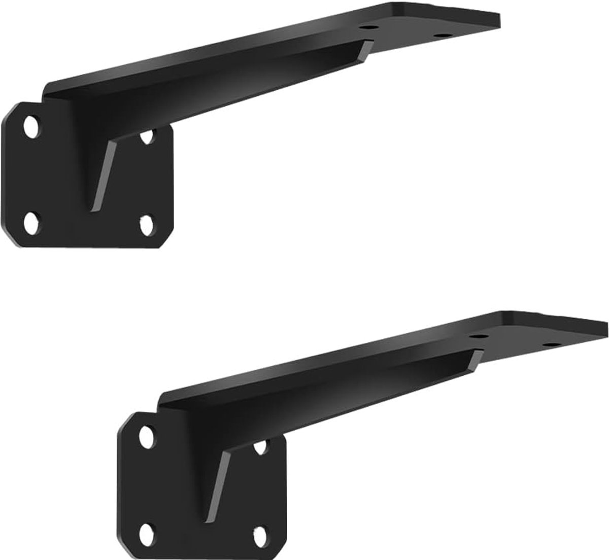 Plank Beugel - Wandmontage Steun - Zware Ondersteuning - Vouwbaar Ontwerp - 10 Inch - Mat Zwart