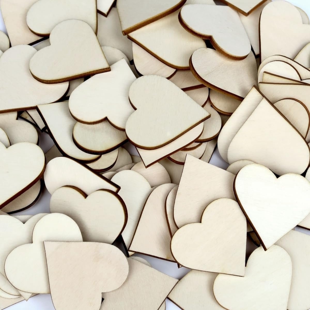 Houten Hartjes - Decoratie Hout - Knutselen Versieren - Natuurlijk Materiaal - 4 cm Stuk - Naturel